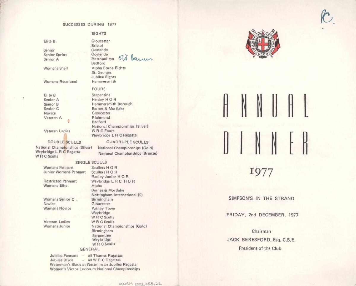 menu River & Rowing Museum